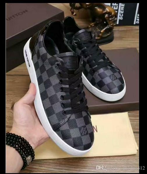 

fashion 2019 men shoes fashion sneakers casual shoes leather sport flats 39-46, Black