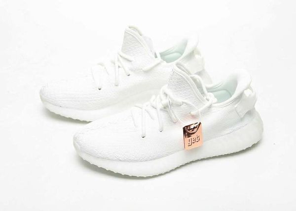 

2019 New Kanye Triple White Running Shoes On Sale Cream White Restock West Sneaker