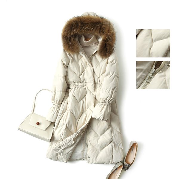 

women warm thicken hood winter coat women's cotton down parka plus size female jacket large real fur winter jacket m-xxl, Black