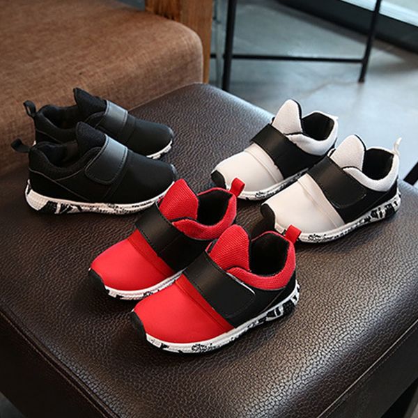 

spring cute baby boys girls mixed color anti-slip shoes sneakers soft soled kids shoes baby leather sneaker ing, Black