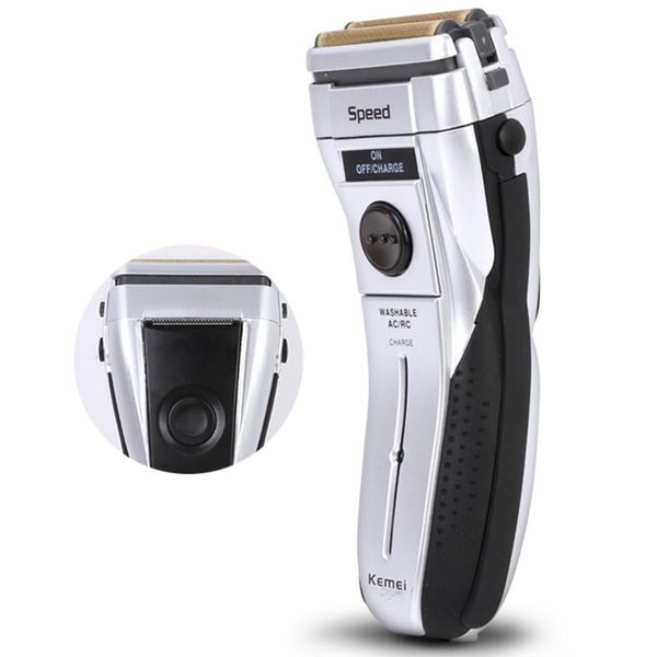 

rechargeable electric shaver 3d floating beard eu plug 2w shaving machine trimmer silver 230v 50hz 8 hours