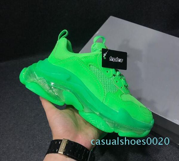 

paris 2019 crystal bottom triple-s leisure shoes dad shoes platform triple sneakers for men women vintage kanye old grandpa trainern c20, Black