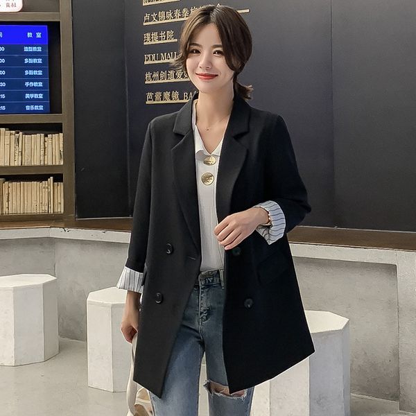

women's suits & blazers 2021 autumn korean version small suit loose wild long-sleeved female women jacket casual fashion business blaze, White;black