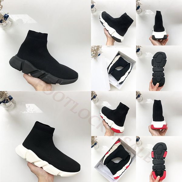 

high qulaity air designer sock shoes luxury paris speed trainer casual shoes for men women all black oreo loafers sneakers sports shoe, White;red