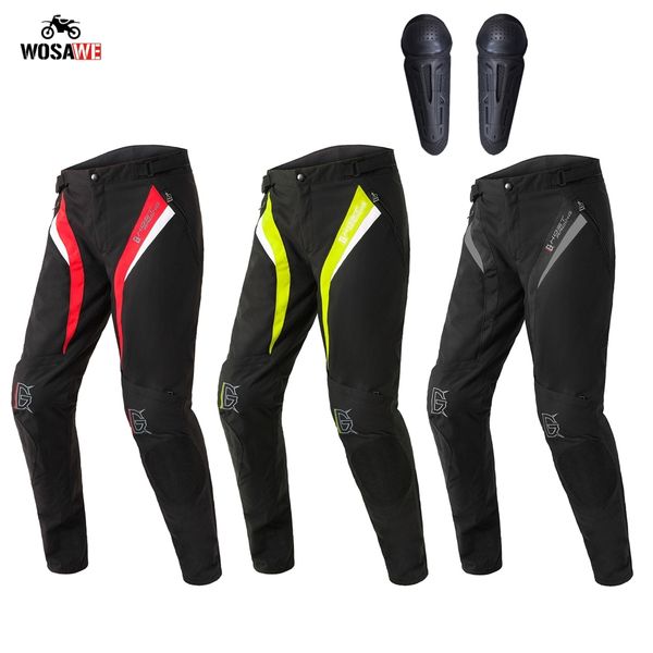 

ghost racing motorcycle pants men motocross racing protecor pants waterproof motorbike knee protecive trousers knee-pad, Black;blue