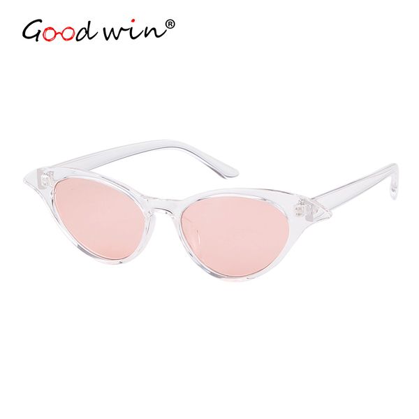 

fashion 2019 new women brand cat eye sunglasses small pink red transparent travel vintage sunglasses for women female shade, White;black