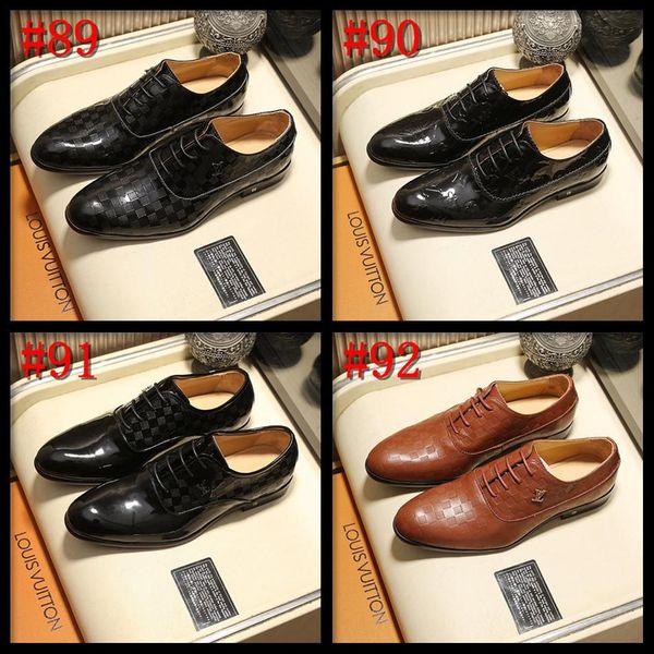 

18sw luxury brands men leather wedding shoes dress shoe oxfords slip on loafers big size 38-45 business shoes designers formal shoes black