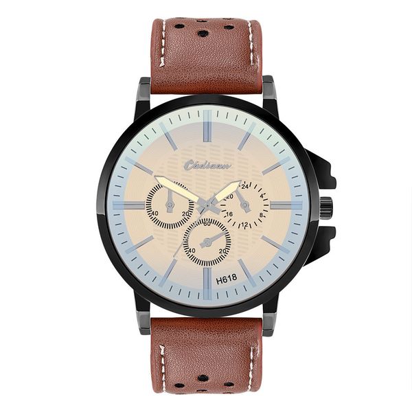 

zhoulianfa men wrist watch retro design leather band analog alloy quartz man watches vintage men wristwatch clock watch male, Slivery;brown