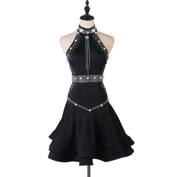 

latin dress women sequins dance wear salsa dress pole dance clothes samba costume party costumes latin costumes for women, Black;red