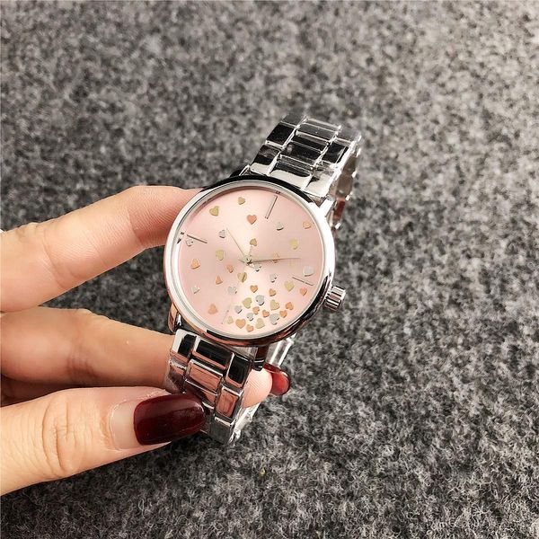 

m-7220 selling royal oak love diamond m quartz watch casual fashion ladies watch steel belt folding buckle, Slivery;brown