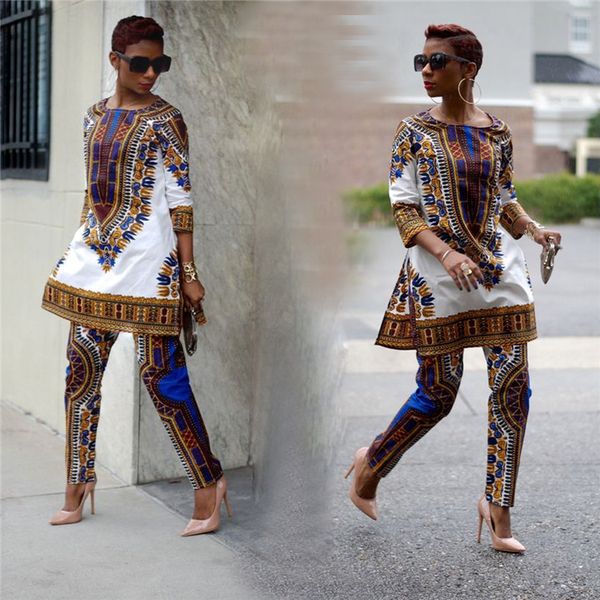 

baibazin african clothing african dashiki clothes leisure leisure two sets pants coat woman printing clothing, Red