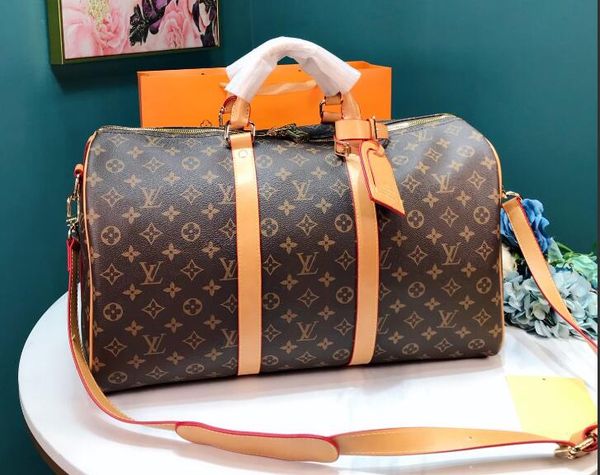 

2020 men duffle bag women travel bags hand luggage luxury designer travel bag men pu leather handbags large cross body bag totes 50cm