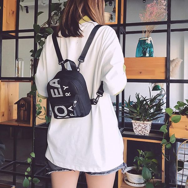 

letter print backpack fashion women's mini rucksack outdoor simple nylon zipper small backpack travel backpacks school bag #20