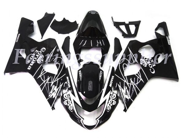 

new (injection molding) abs fairing kits fit for (suzuki gsxr 600-750) 2004 2005 gsx-r600 r750 k1 04 05 fairings set gloss black no2