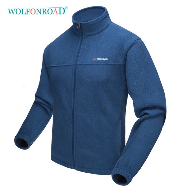 

wolfonroad men fleece jacket coat hiking camping jacket winter fleece mountain jackets outdoor sport clothes 6xl climbing, Blue;black