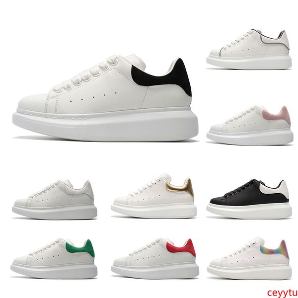 

2019 designer luxury white leather casual shoes for girl women men black gold red grey suede comfortable flat sneakers size 35-44