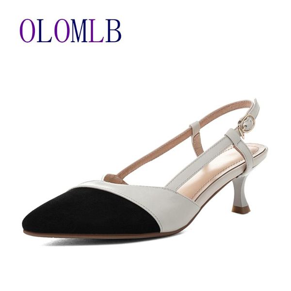 

2020 summer new style sandals female stiletto hollow with suede pointed korean fashion high heels autumn shoes l148, Black