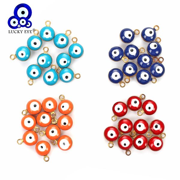 

lucky eye 20pcs colorful evil eye beads charms for bracelet necklace pendant jewelry accessories findings ey4997, Bronze;silver