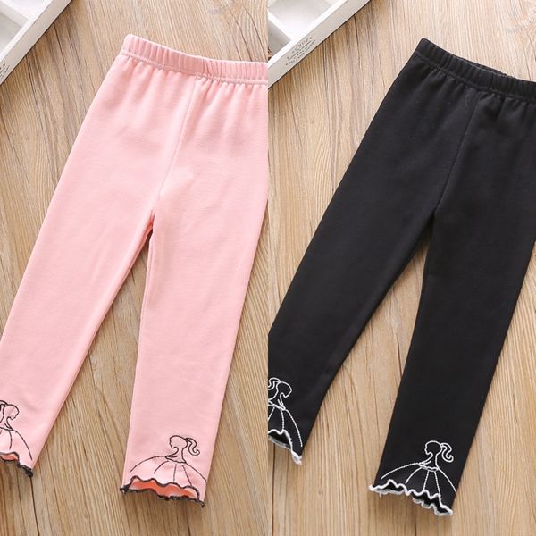 

kt0954 women's wear leggings 2020 casual tight tight pants embroidered tights slim embroidery leggings baby girl slim pants, Blue