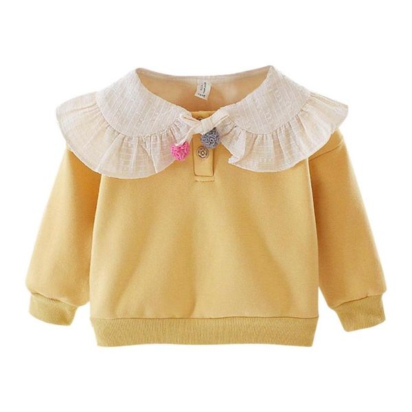 

baby girls kids sweatershirt cotton warm long-sleeves fashion trend lace up patchwork personality buttons clothes, Black