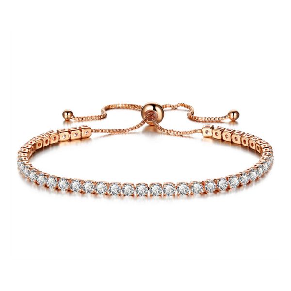 

trend zircon charm bracelets for women bracelet & bangle adjustable gold tension setting wedding daily jewelry anniversary gift, Black