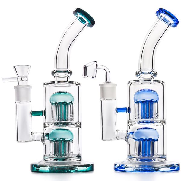 

Толстые стекла Бонг Dab Oil Rig 10.0inches Double Tree Arms Perc водопровод с 18.8mm совместного Glass Pipe Большой Bubbler