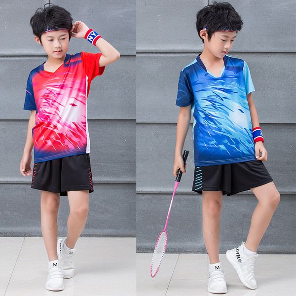

2019 short sleeve tennis serve suit men and women children student speed do jersey match serve training jersey, Gray;blue