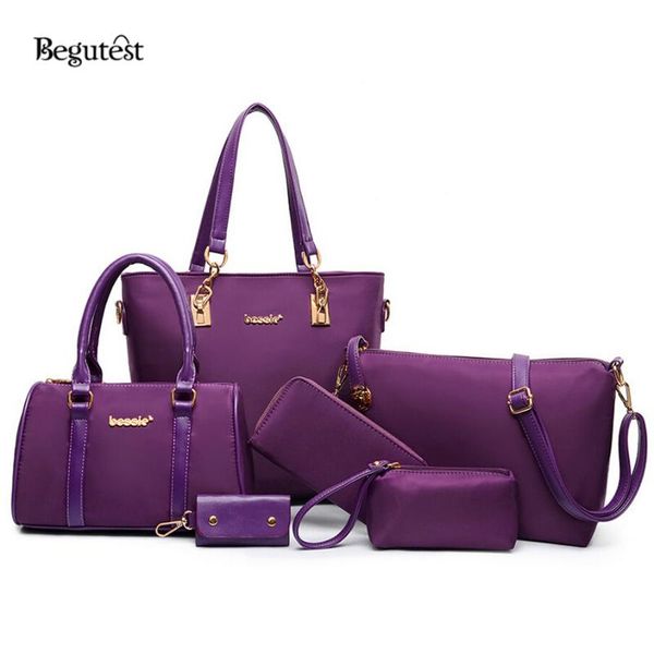 

6 in 1 set handbags women bags oxford shoulder bag female vintage tote bags ladies messenger bag high quality