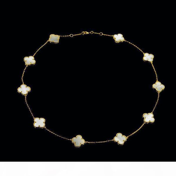 

новый four leaf clover flower ювелирные изделия для женщин короткие choker ожерелье черный зеленый красный матери shell pearl collares drops, Silver