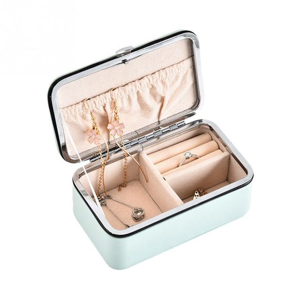 

jewelry organizer bag display travel jewelry case boxes portable box pu leather grids storage necklace earrings box