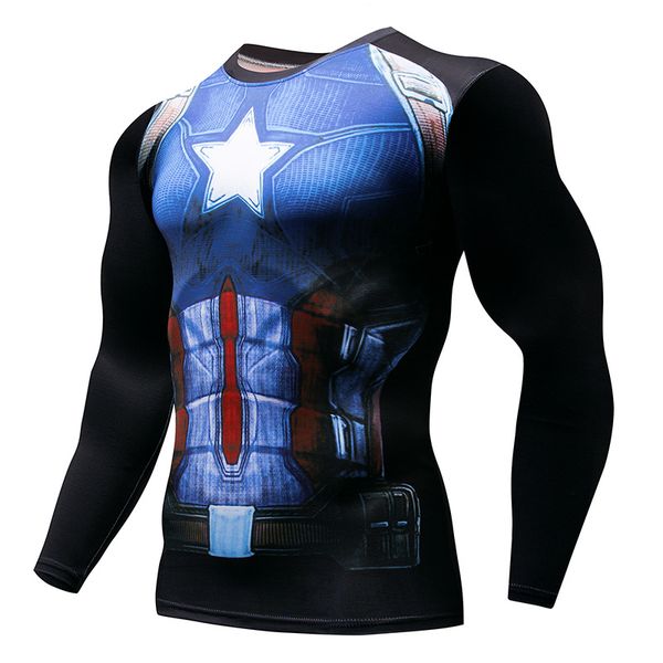 

new men's bicycle grass 3d printing fitness compression shirt male anime bodybuilding long sleeve jersey crossfi, Black;red