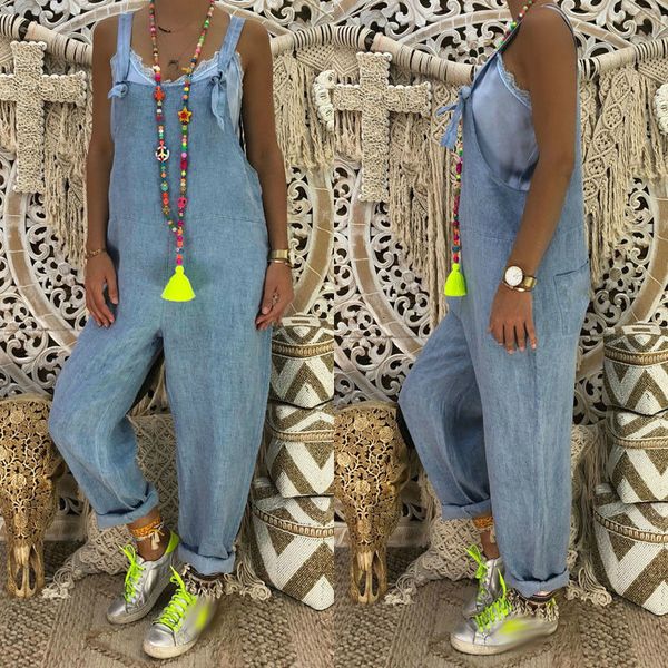 

womens jumpsuit women fashion sleeveless denim jeans high street playsuits straps jumpsuit romper straight trousers new plus size s 2xl, Black;white