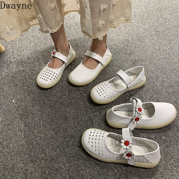 

nurse shoes hollow breathable 2019 summer new soft bottom wild single shoes pregnant mother comfort white peas, Black