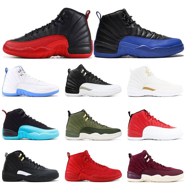 

Hot Air Retro jordan men basketball shoes 12s Game Royal FLU GAME University Of Blue O white BORDEAUX mens sports sneakers size7-13