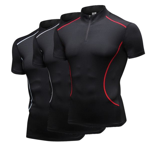 

running jerseys shirt men t-shirt long sleeve compression shirts gym fitness sport 2021, Black;blue