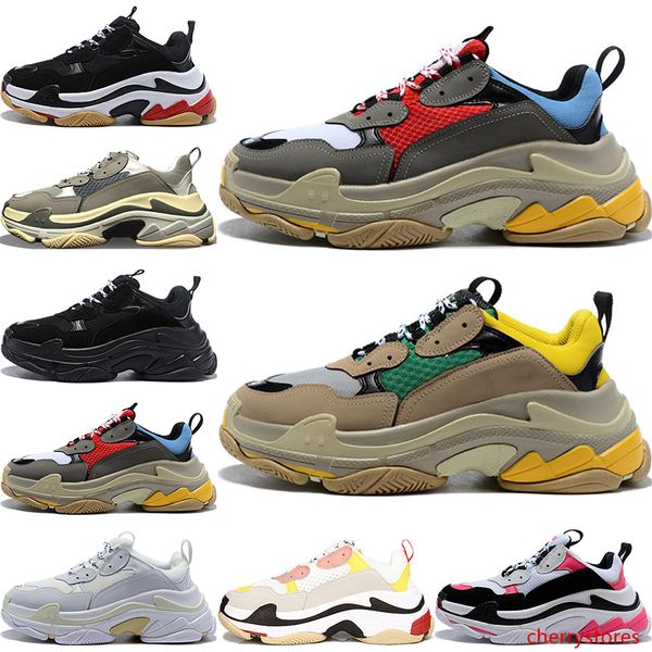 

2020 fashion paris 17fw triple-s sneakers triple s casual dad shoes for men's women beige black ceahp sports designer shoes sneakers 36