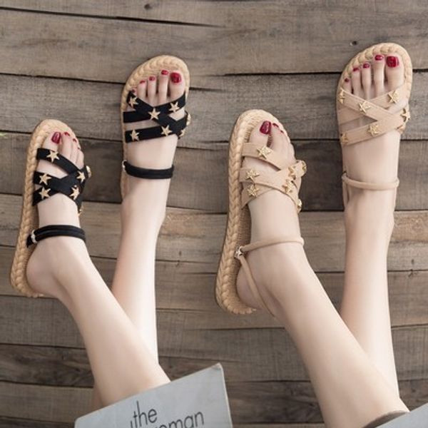 

2020 new slippers women summer wear fashion wild beach wet water, Black