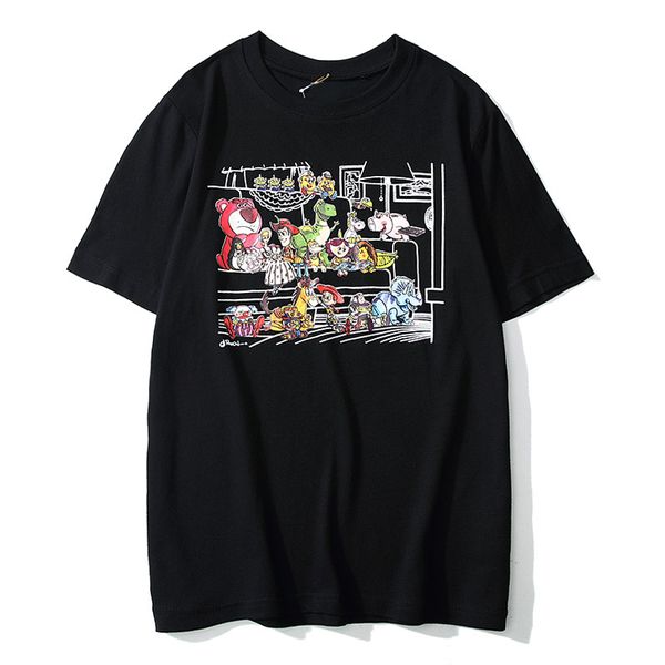 

designer tshirt tide brand cotton comfortable loose leisure luxury wild t-shirt monster university joint name short sleeve, White;black