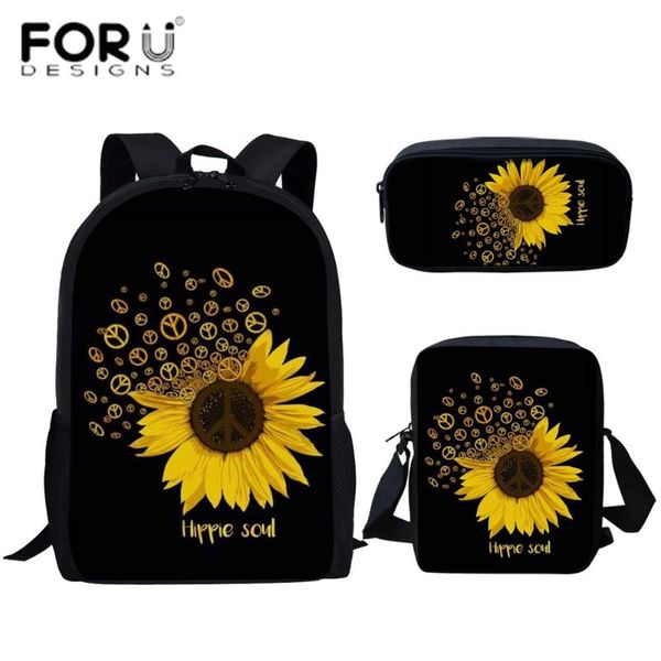 

forudesigns children school bags set girls schoolbag primary skull music sunflower school backpack kids backpack set sac