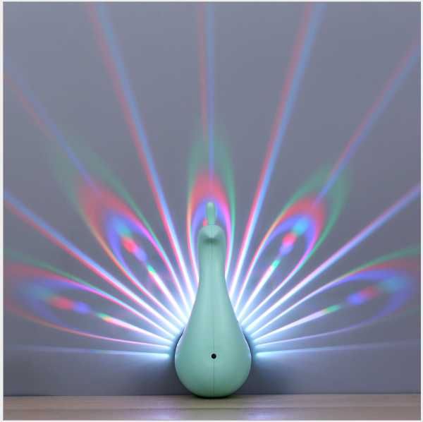 

peacock pprojection lamp creative peacock display led small night light usb rechargeable projection wall lamp