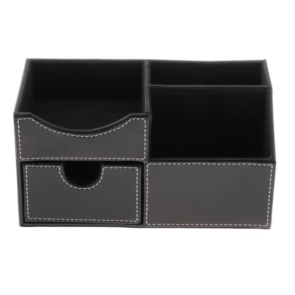 

multifunctional pu desk organizer storage box pencil mobile phone pen holder