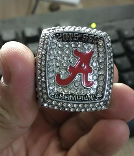 Più nuovo anello di Alabama Crimson Tide 2015 SABAN Campionato Nazionale Souvenir Fan Uomini 2019 goccia liberi