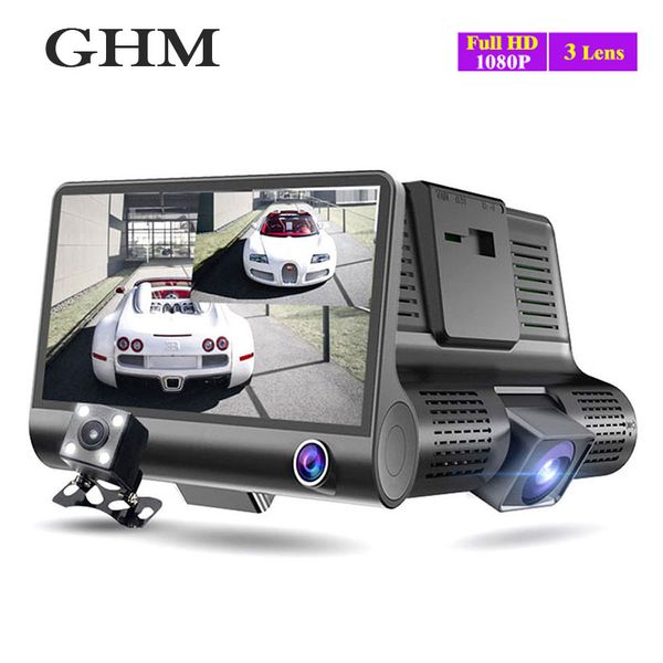 

hd screen 1080 three lens car dvr car camera recorder 32g night vision recorder portable g-sensor drive video dash camera