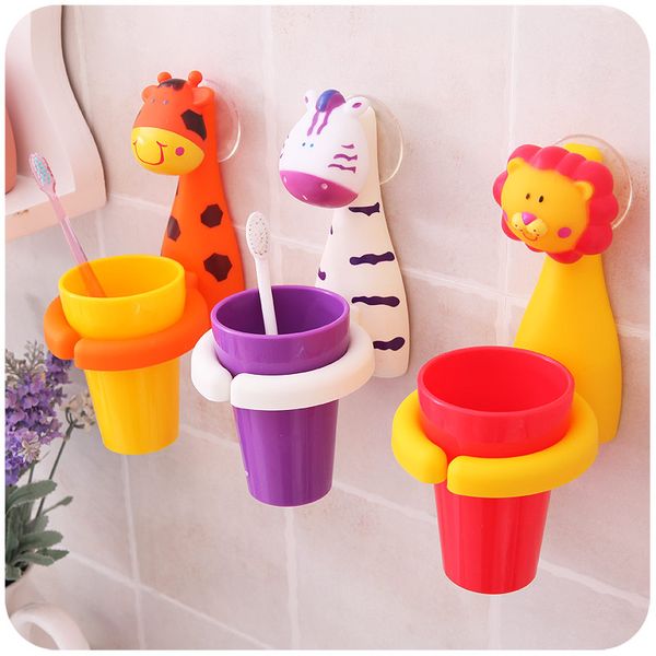 

cartoon creative children suction cup toothpaste toothbrush holder baby nursing bathroom sets wash gargle suit storage container
