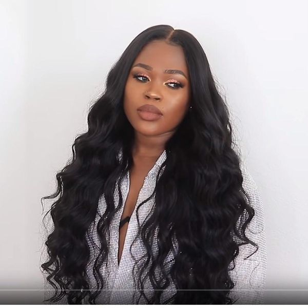 

24inch lace front human hair wigs baby hair preplucked natural hairline full lace wigs body wave brazilian wig for black women