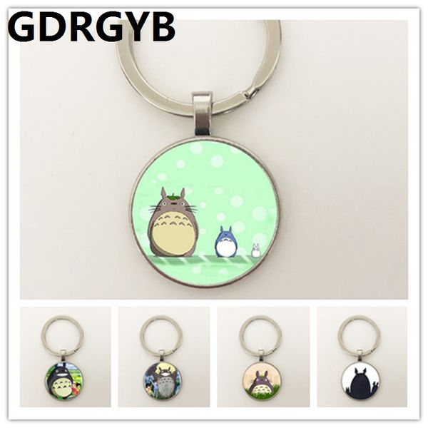 

gdrgyb 2019 my neighbor totoro logo key buckle 8 styles round japanese cartoon anime totoro divergent key buckle gift, Silver