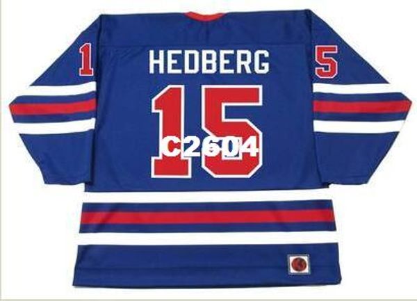 

men #15 anders hedberg winnipeg jets 1974 wha retro home away home hockey jersey or custom any name or number retro jersey, Black