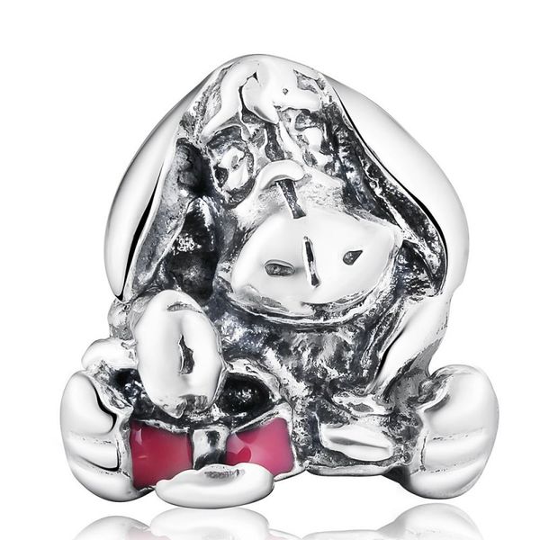 

Новый DIY Подвески Fit Бусы Браслет Подлинная Стерлингового Серебра 925 ИА Темно-Розо