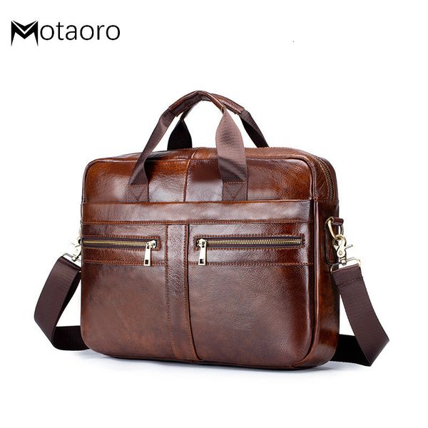 

men's briefcase men leather genuine briefcase bag for business office lapbags large capacity cowhide handbag bolso hombre