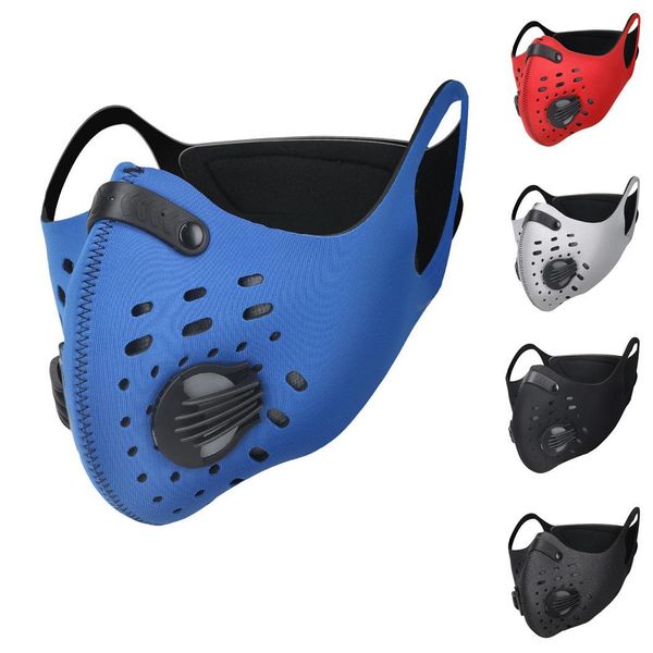 

face mouth mask activated carbon breathable filter windproof mouth-muffle pm2.5 bacteria proof flu masks running cover, Black